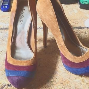 **unique**Bakers suede/ leather stilettos